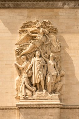 Paris, Paris 'teki Louvre Müzesi' nin Fransa heykeli. Bir sanat müzesi. 