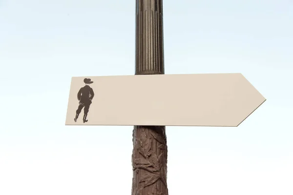 Panneau Signalisation Bois Dans Rue — Photo