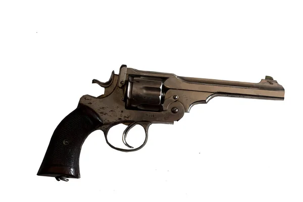 Vecchia Pistola Vintage Isolata Bianco — Foto Stock