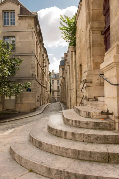 Párizs Franciaország Egy Tipikus Városi Utca Építészeti Töredéke — Stock Fotó