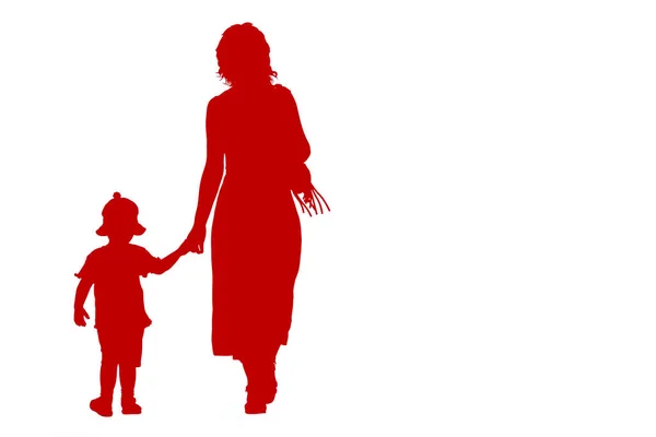 Mother Silhouette Child — Stock Photo, Image