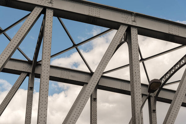 metal bridge with steel structure 