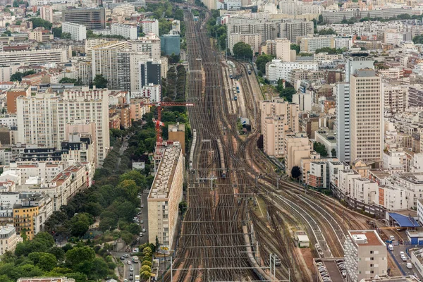 Párizs Franciaország Kilátás Párizs Egy Peronról Montmartre Vonat — Stock Fotó