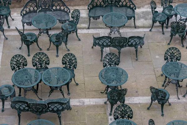 Tables Chaises Dans Vieille Ville Gdansk — Photo