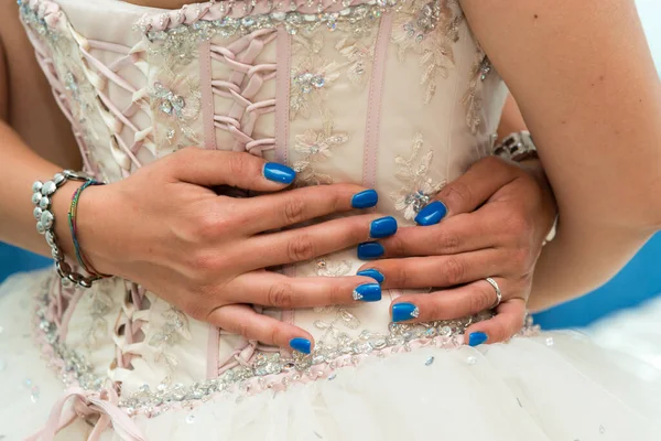 Novia Con Vestido Blanco Antes Boda — Foto de Stock