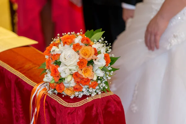 Vacker Bröllopsbukett Med Blommor — Stockfoto