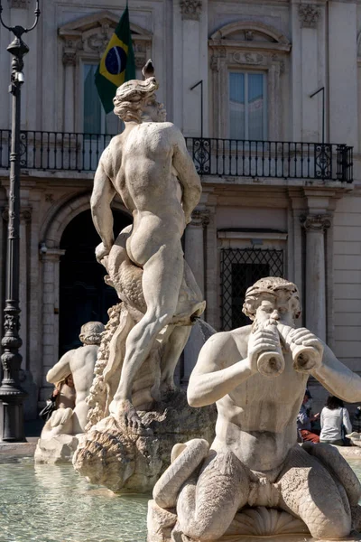 Műemlékek Szobrok Római Piazza Navona Ban — Stock Fotó