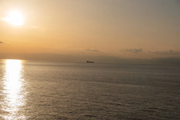 View from sunset cruise ship on the mediterranean sea