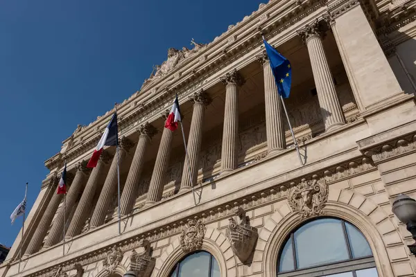 Franciaország Nemzeti Zászló Francia Fővárosban Párizsban — Stock Fotó