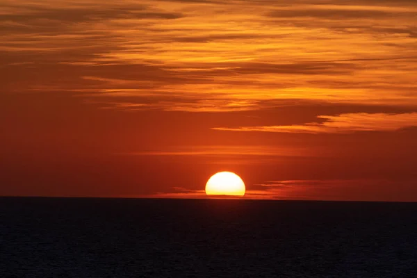 View Sunset Cruise Ship Mediterranean Sea — Stock Photo, Image