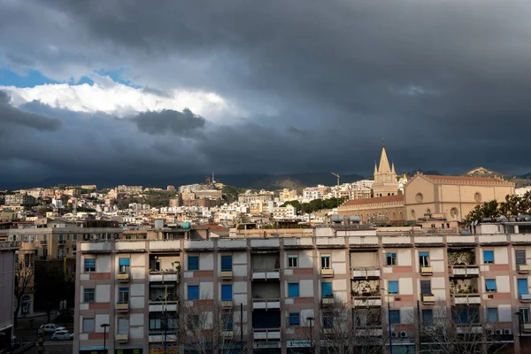 urban landscape with sky and clouds