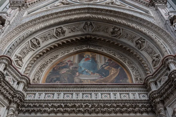 Façade Cathédrale Florence Avec Clocher Giotto — Photo