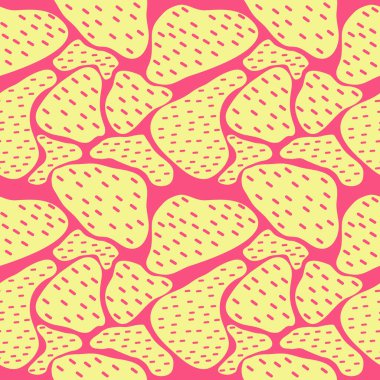 Renkli el, sıvı formlarla kusursuz desen çiziyor. Pembe izole edilmiş arka plan. Tekstil, kıyafet, duvar kağıtları, posterler, kartlar, kağıtlar için soyut şablon.