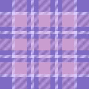 Tartan mor ve beyaz desen.