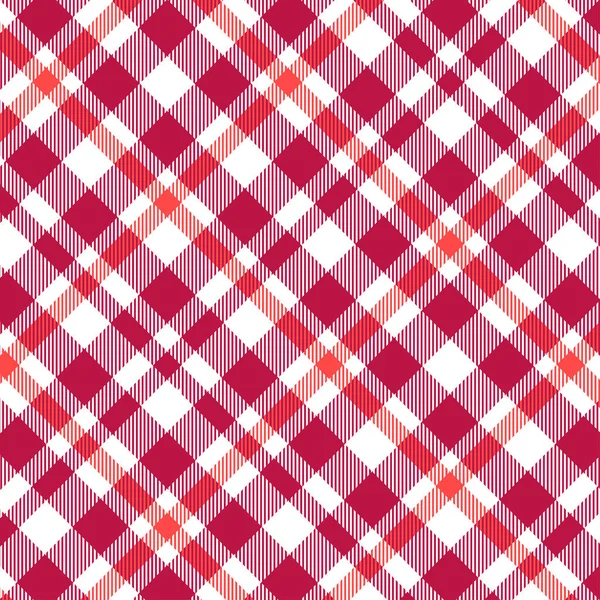 Tartanově červený a bílý vzor. — Stockový vektor