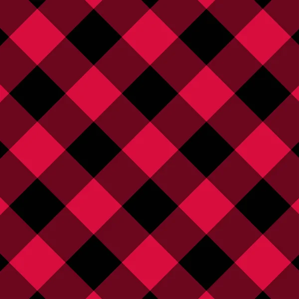 Röd och svart Gingham mönster. — Stock vektor