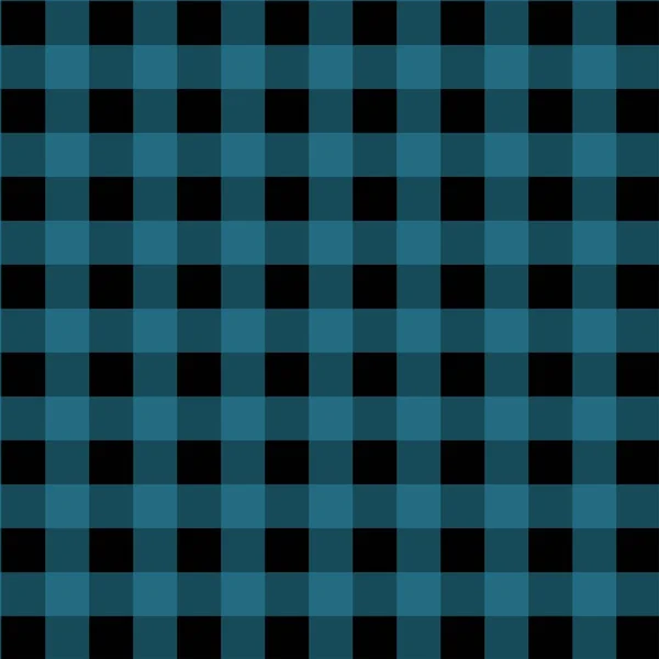 Blauw en zwart Gingham patroon. — Stockvector