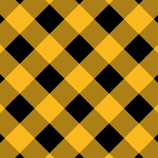 Gelb und schwarz kariertes Muster. — Stockvektor