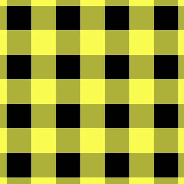 Geel en zwart Gingham patroon. — Stockvector