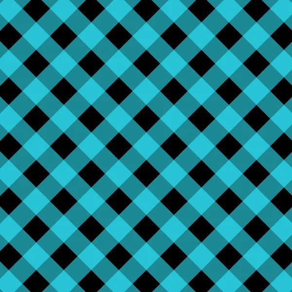 Cyan and Black Gingham pattern. — Stock Vector