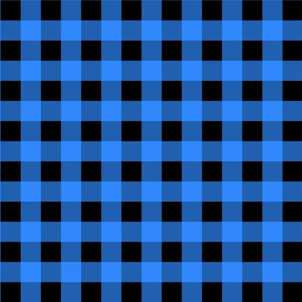 Patrón de Gingham azul y negro . — Archivo Imágenes Vectoriales