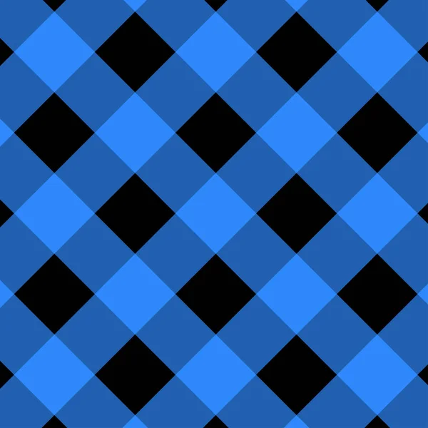 Patrón de Gingham azul y negro . — Archivo Imágenes Vectoriales