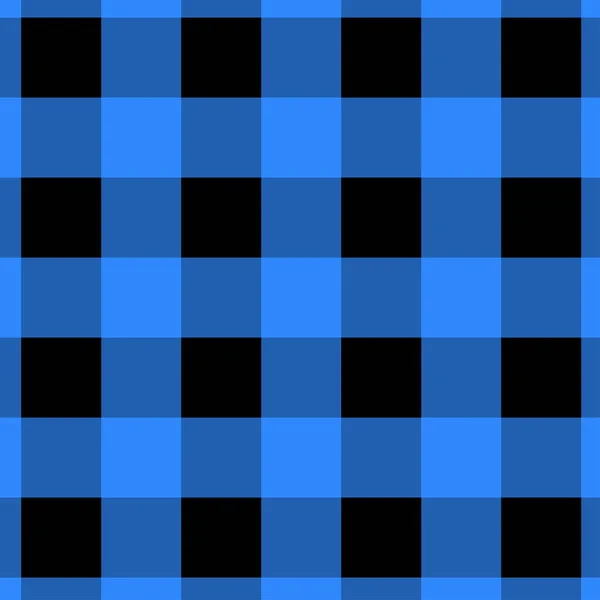 Padrão de Gingham azul e preto . — Vetor de Stock