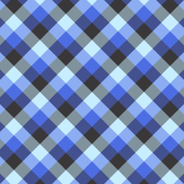 Gingham mavi deseni.