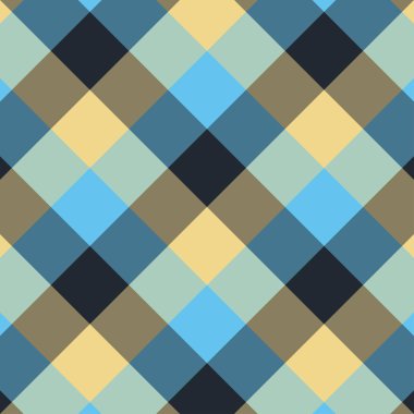 Gingham mavi ve siyah desen.