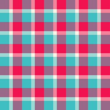 Tartan kırmızısı ve cyan deseni.