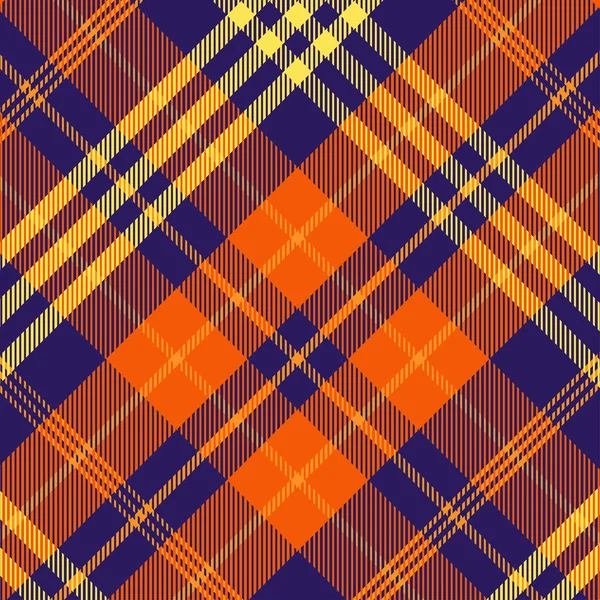 Modèle sans couture bleu tartan et orange — Image vectorielle