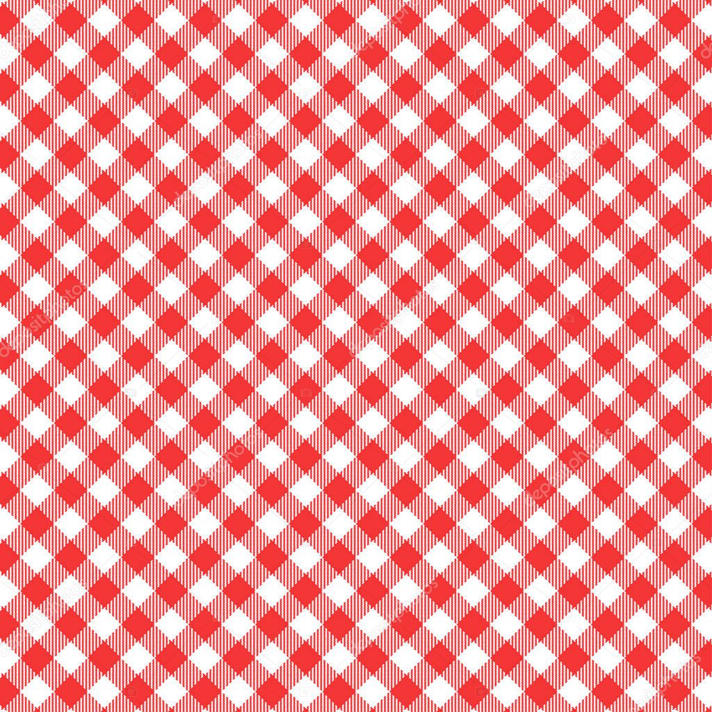 Red Gingham seamless pattern.