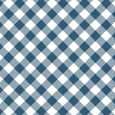 Mavi Gingham dikişsiz desen.