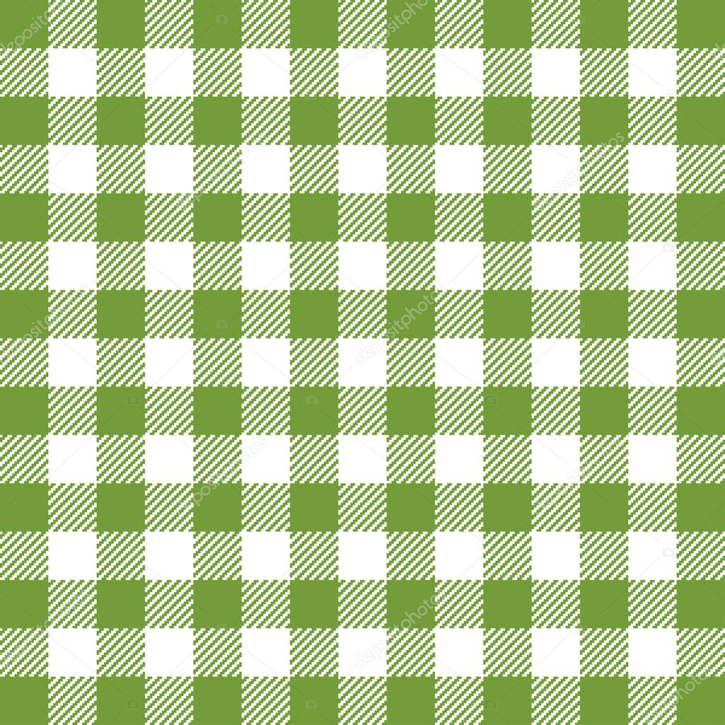 Green Gingham seamless pattern.