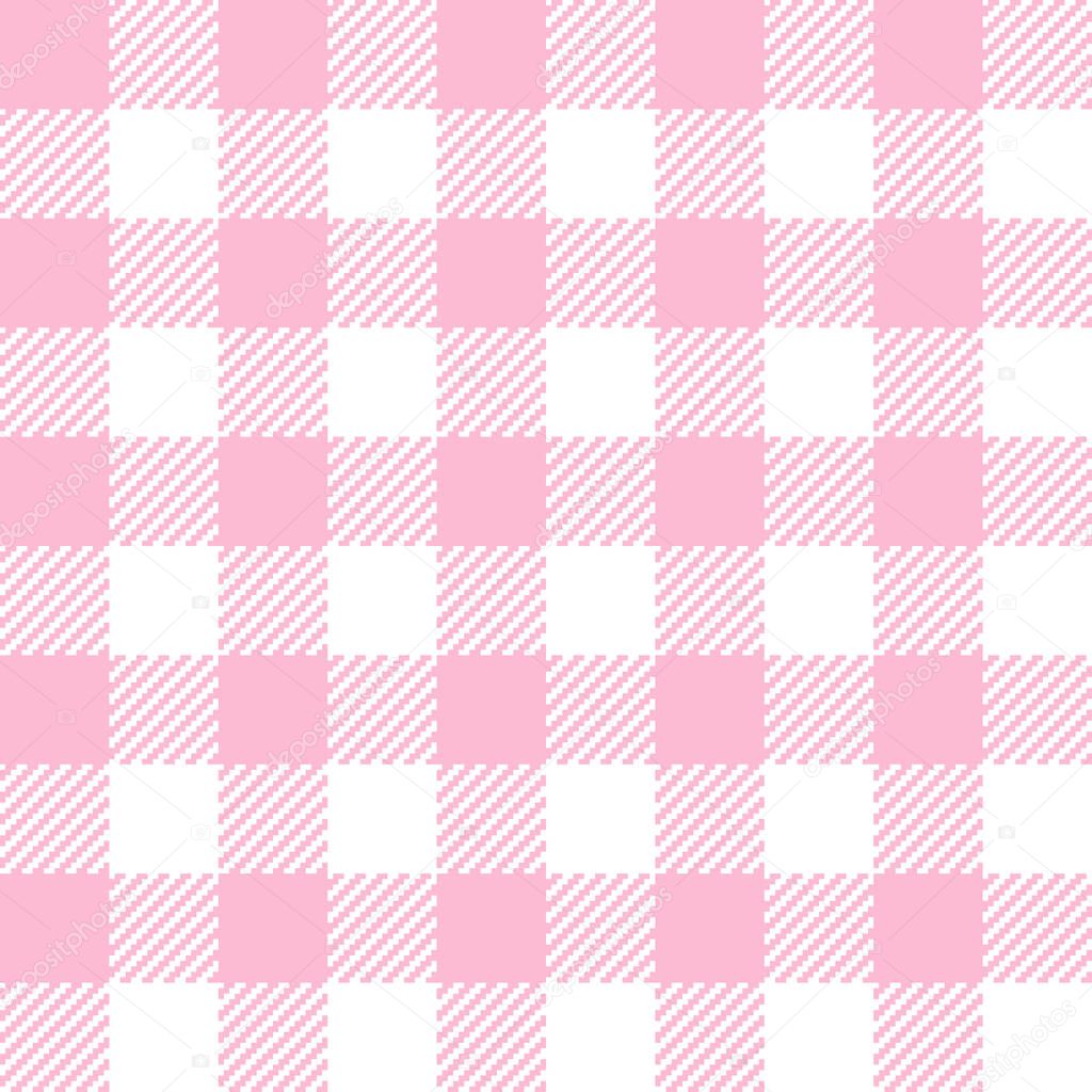 Pink Gingham seamless pattern.