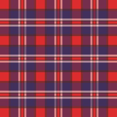Tartan kırmızı ve mavi pürüzsüz desen.