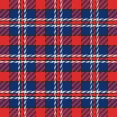 Tartan kırmızı ve mavi pürüzsüz desen.