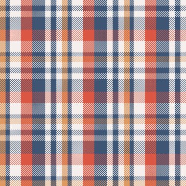 Tartan turuncu ve mavi pürüzsüz desen.