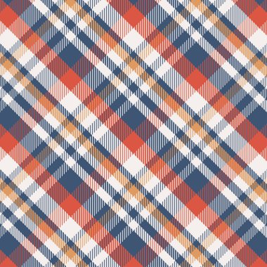Tartan turuncu ve mavi pürüzsüz desen.