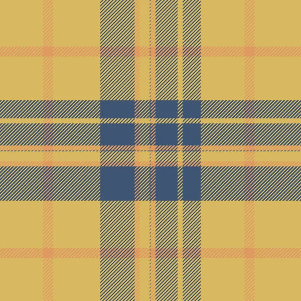 Tartan yellow and blue seamless pattern. — Stock Vector