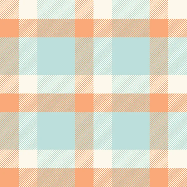Tartan orange and cyan seamless pattern. — Stock Vector