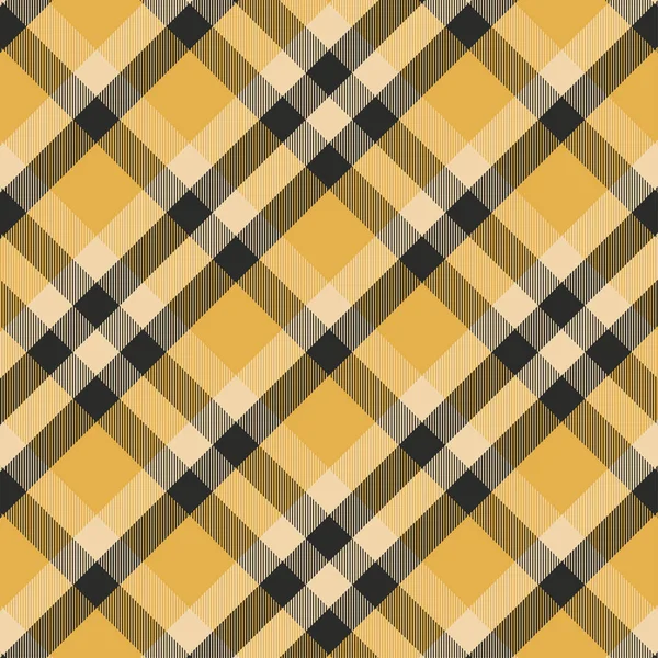 Tartan yellow and black seamless pattern. — Stock vektor