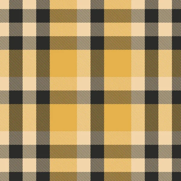 Tartan yellow and black seamless pattern. — Stock Vector