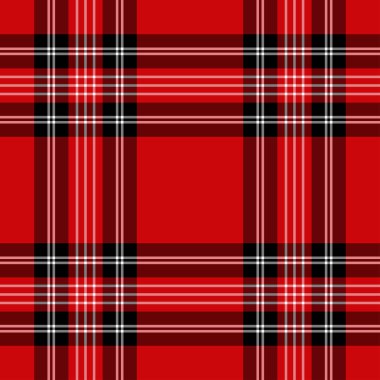Tartan kırmızı ve siyah pürüzsüz desen.