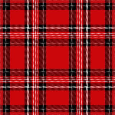 Tartan kırmızı ve siyah pürüzsüz desen.