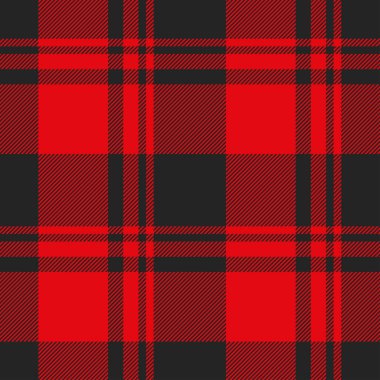 Tartan kırmızı ve siyah pürüzsüz desen.