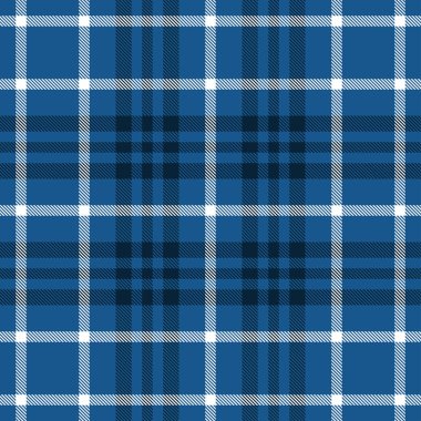 Tartan mavisi ve beyaz pürüzsüz desen.