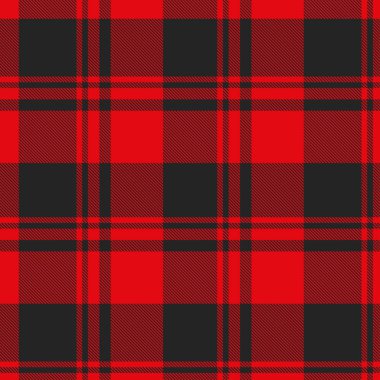 Tartan kırmızı ve siyah pürüzsüz desen.