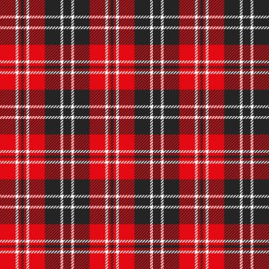 Tartan kırmızı ve siyah pürüzsüz desen.
