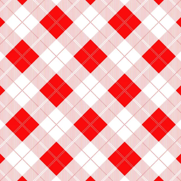 Tartan red and white seamless pattern. — Stock Vector